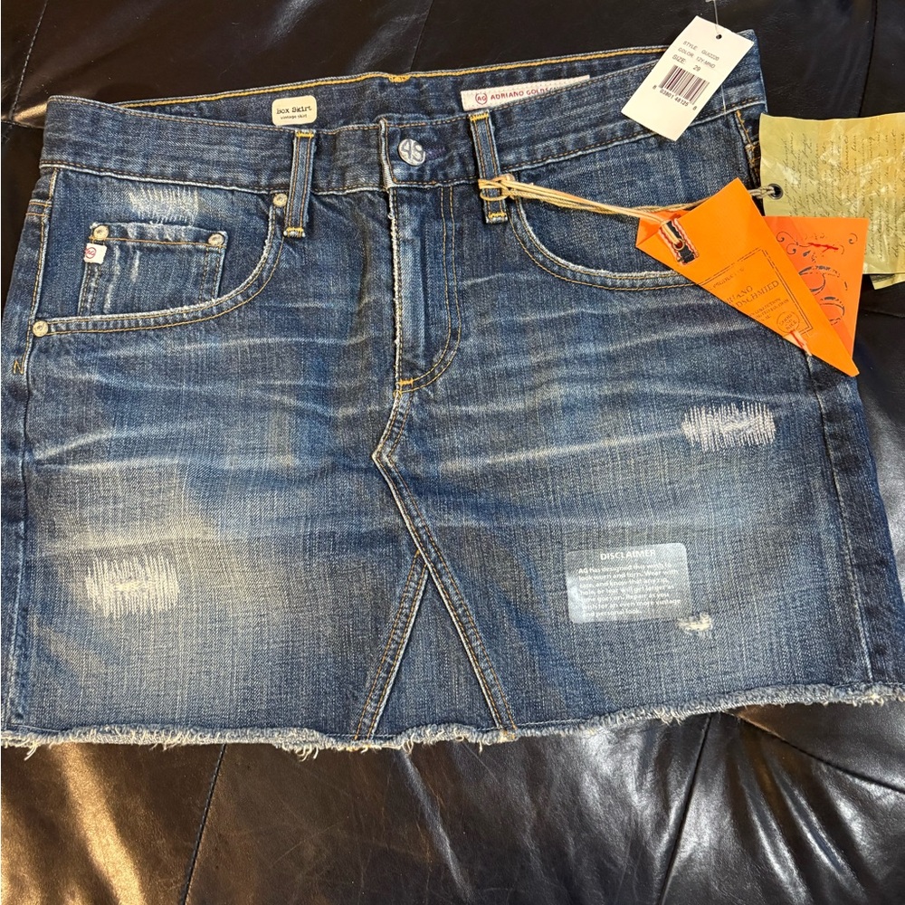 AG Adriano Goldschmied Blue Denim Skirt